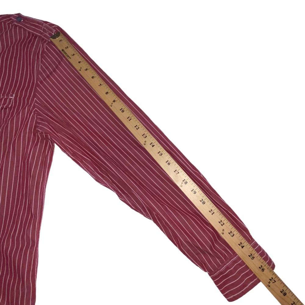 AMERICAN EAGLE Men’s XL Vintage Fit Red White Stripe Button Down Shirt - Picture 6 of 12
